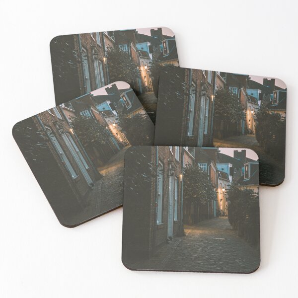 Item preview, Amersfoort historic walled city in The Netherlands street twilight designed and sold by michieldros.