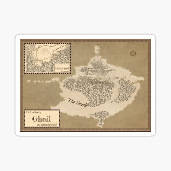 Item preview, World Map of Gheil from Hollow Road, The Maer Cycle: Book One designed and sold by ShadowSparkPub.