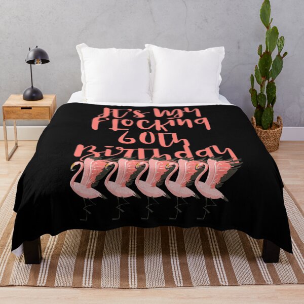 Item preview, Pink Flamingo Birthday Party It's My Flocking 60th Birthday print designed and sold by NoveltyMerch.