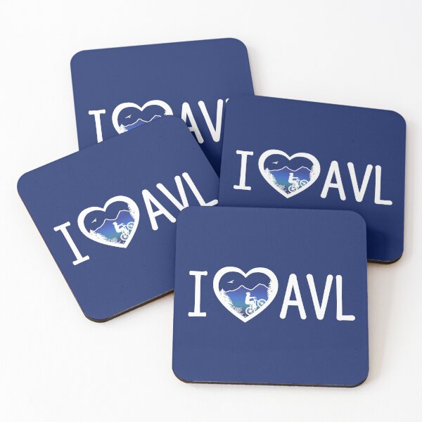 Item preview, I Love Asheville Mountain Biking - White on Blue designed and sold by Serena's Asheville Merch.