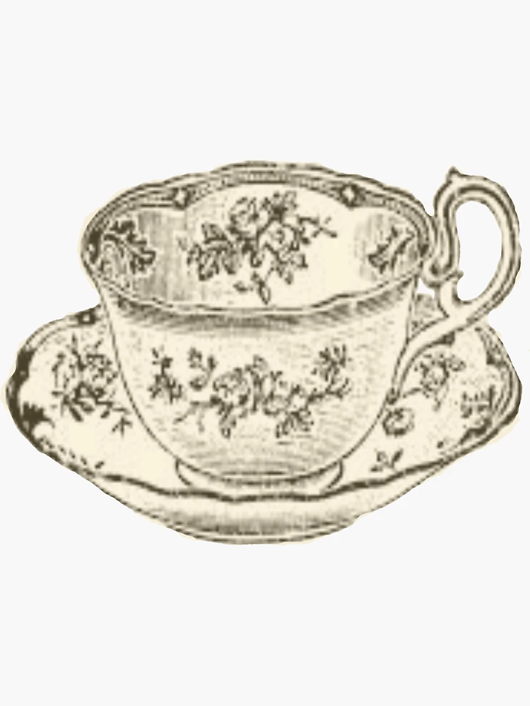 Vintage Teacup and Saucer PNG, Digital Stamp Instant Download, Hand Drawn  Clip Art, Ink Line Drawing, Commercial Use OK, Shabby Chic Sketch -   Sweden