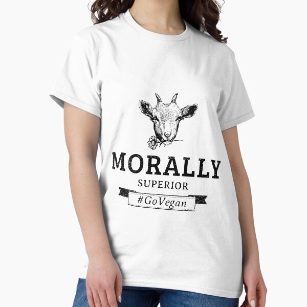 Artikel-Vorschau von Moralisch überlegen #GoVegan, designt und verkauft von ThydraDesigns.
