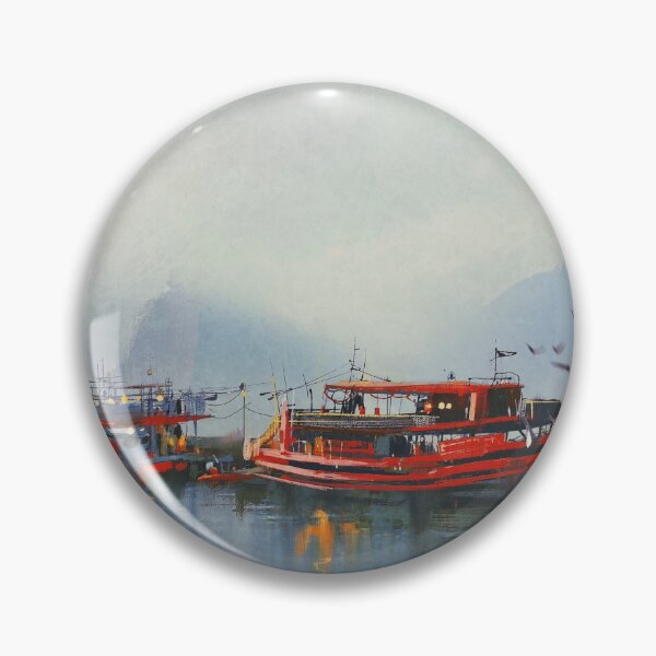 Item preview, Fishing Boats at Dockyard designed and sold by Ethiyo.