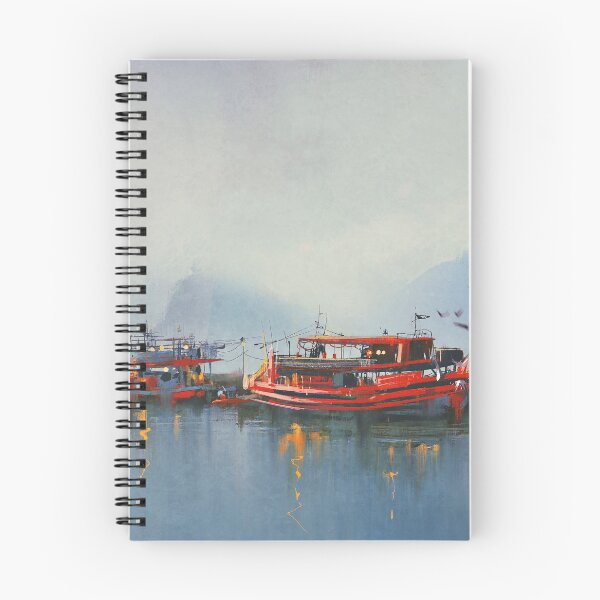 Item preview, Fishing Boats at Dockyard designed and sold by Ethiyo.