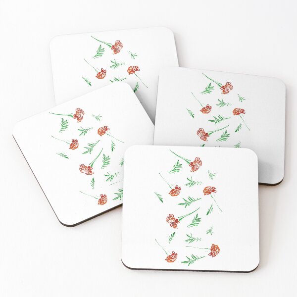 Item preview, Marigold Floral Pattern with Leaves and Flowers (on white) designed and sold by Davey's Designs.