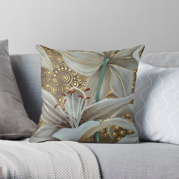 Lilies on Parade Throw Pillow