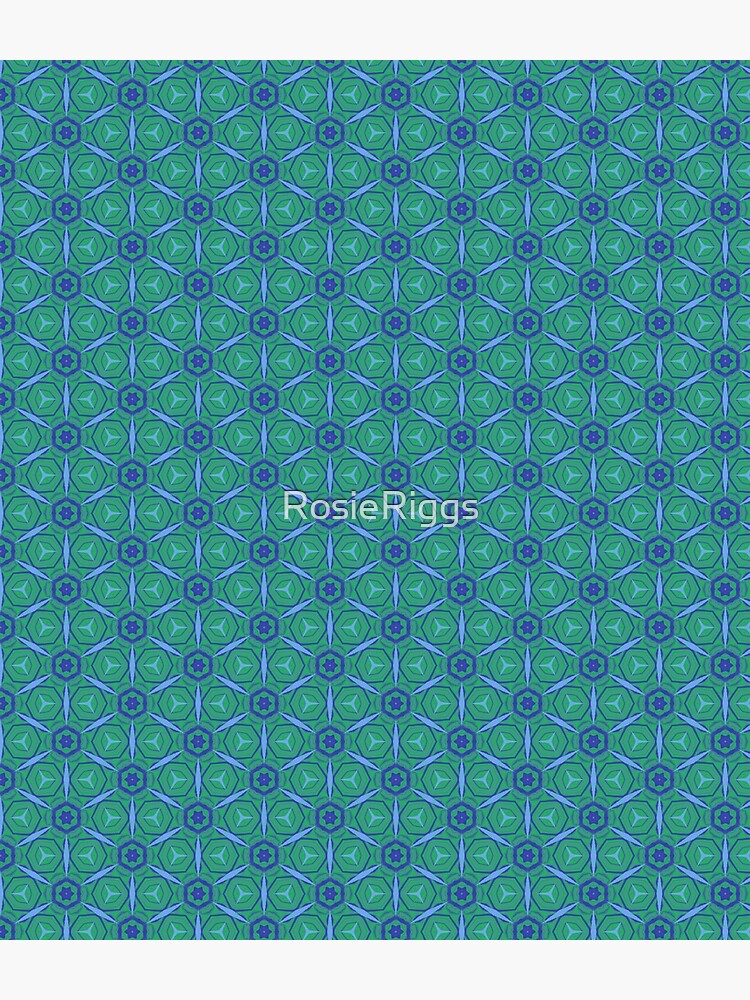 Thumbnail 3 of 3, Backpack, Blue Green Points Kaleidoscope designed and sold by RosieRiggs.