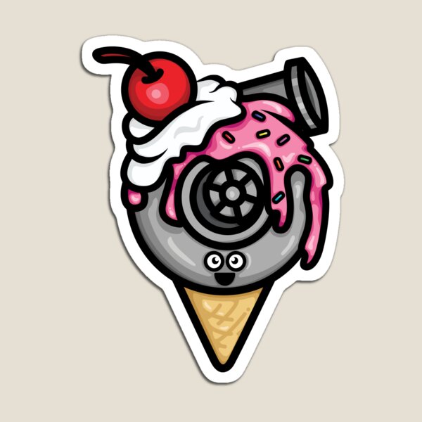 Cutest Turbo - Strawberry with Sprinkles Ice Cream Magnet