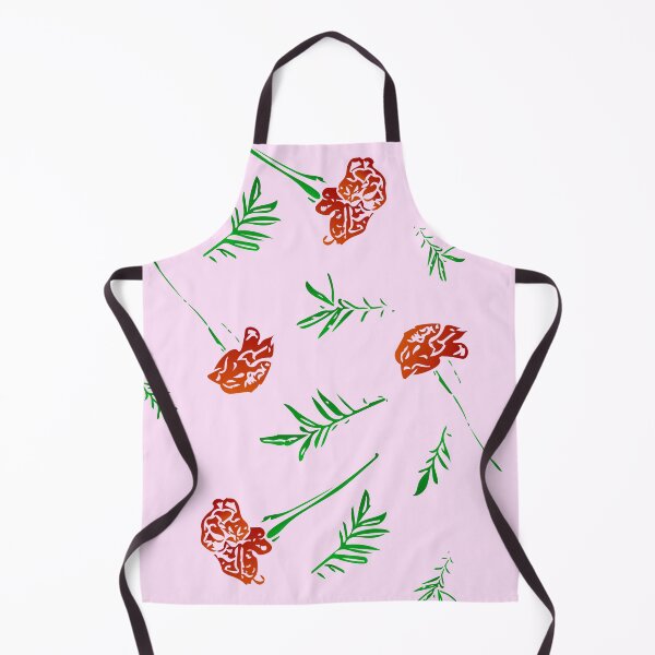 Item preview, Marigold Floral Pattern with Leaves and Flowers (on pink) designed and sold by Davey's Designs.