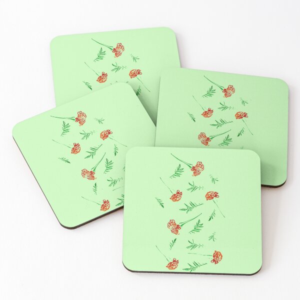 Item preview, Marigold Floral Pattern with Leaves and Flowers (on green) designed and sold by Davey's Designs.