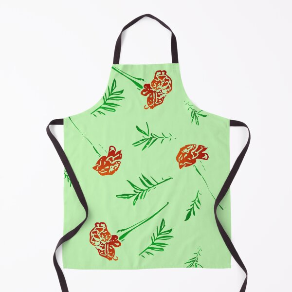 Item preview, Marigold Floral Pattern with Leaves and Flowers (on green) designed and sold by Davey's Designs.