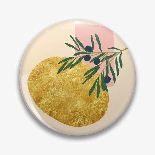 Item preview, Minimalist italian olive branch with abstract gold and pick form designed and sold by Nossikko.