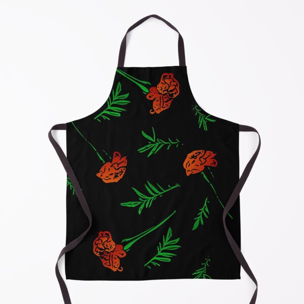 Item preview, Marigold Floral Pattern with Leaves and Flowers (on black) designed and sold by Davey's Designs.