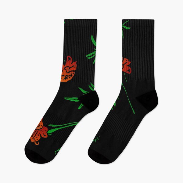 Item preview, Marigold Floral Pattern with Leaves and Flowers (on black) designed and sold by Davey's Designs.
