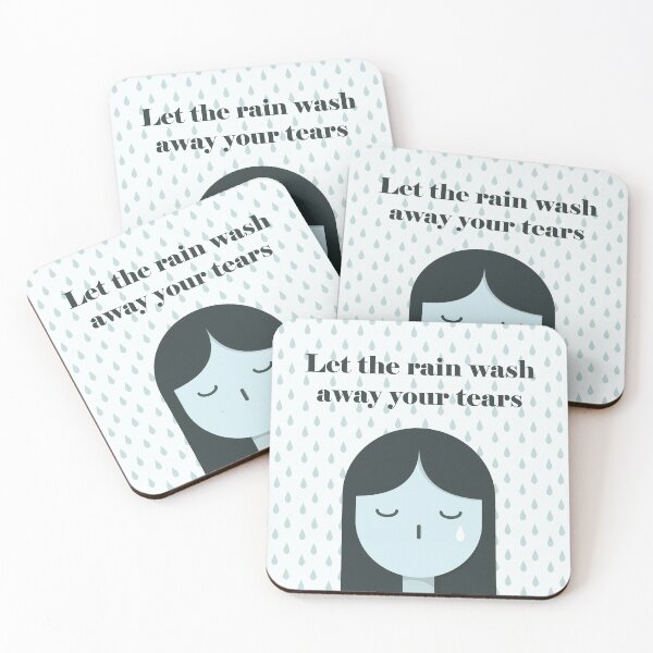 Item preview, Sad Blue Girl Crying in the Rain designed and sold by alba4design.