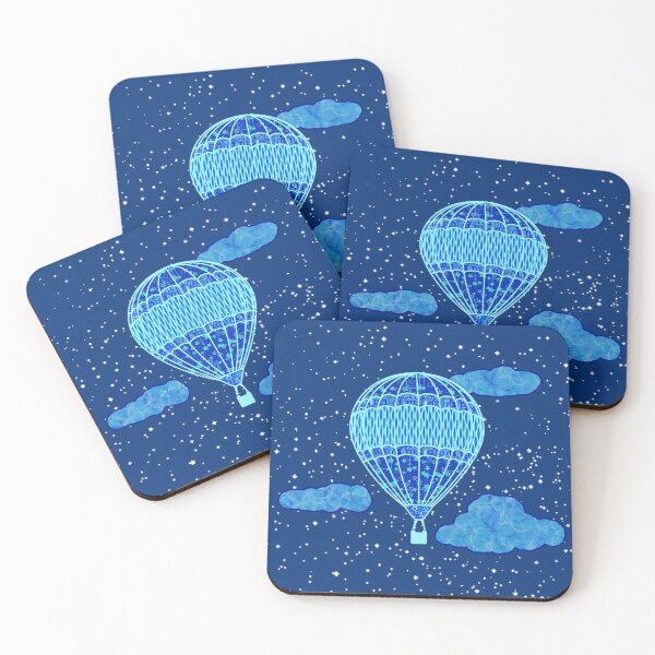 Item preview, Hot Air Balloon Against a Night Sky in Deep Blue designed and sold by Marymarice.
