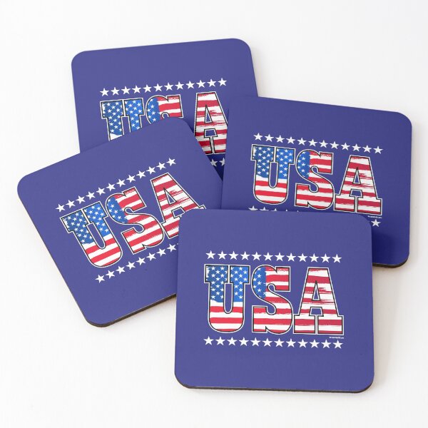Item preview, U S A Letters Design Red White Blue Flag USA Font  designed and sold by K. Scott  Teeters.