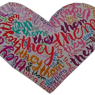 Artwork thumbnail, Gray heart with they/them by Melindrea