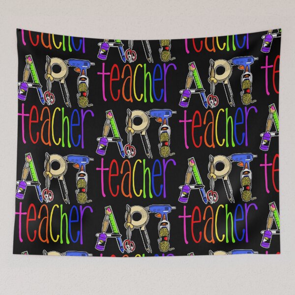 Item preview, Art Teacher with Art Supply Lettering  designed and sold by thecraftace.