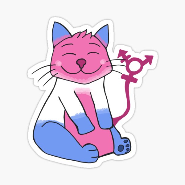 Transgender Pride Cat Sticker