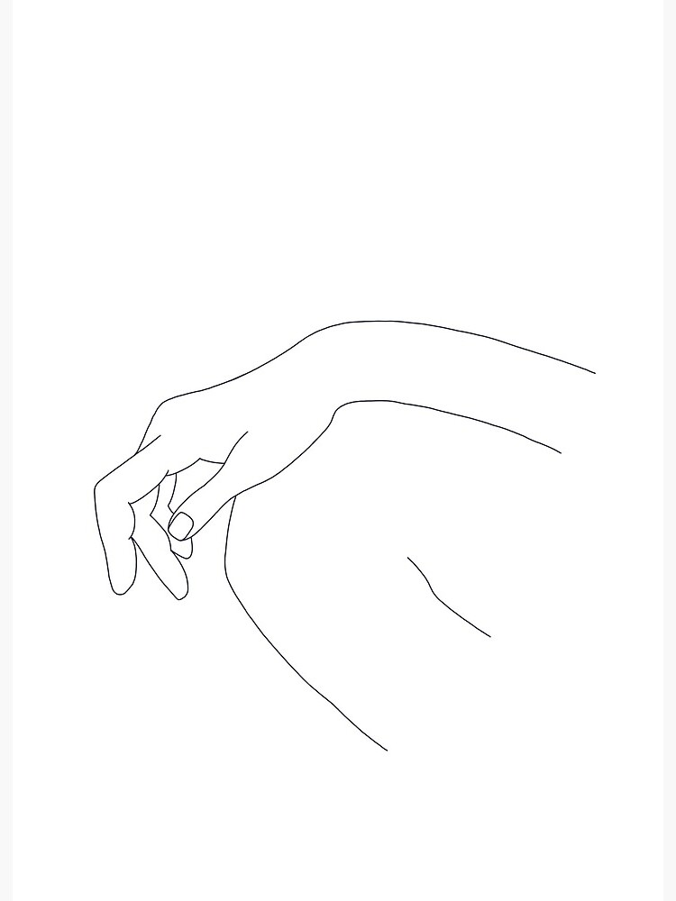 Hand On Knee Line Drawing Ana Art Board Print By Thecolourstudy Redbubble