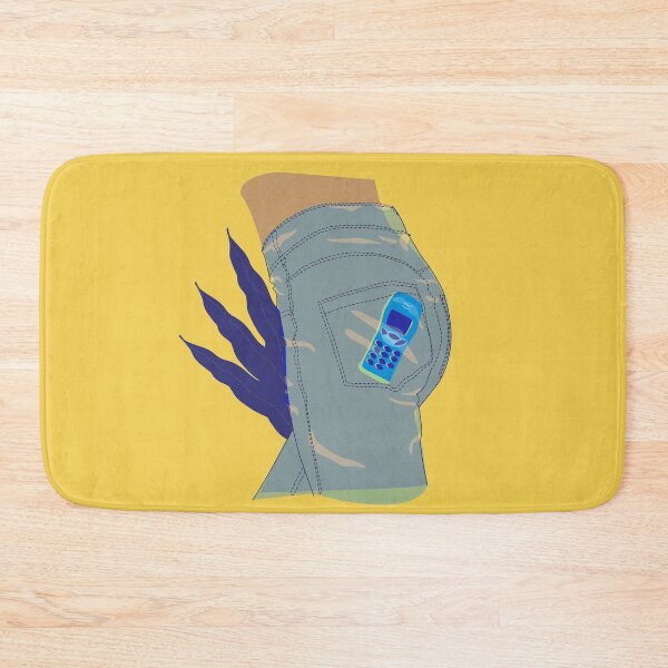 Item preview, Retro girl in blue jeans with phone and plant leafs designed and sold by Nossikko.