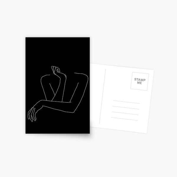Woman's arms line drawing illustration - Anna Black Postcard