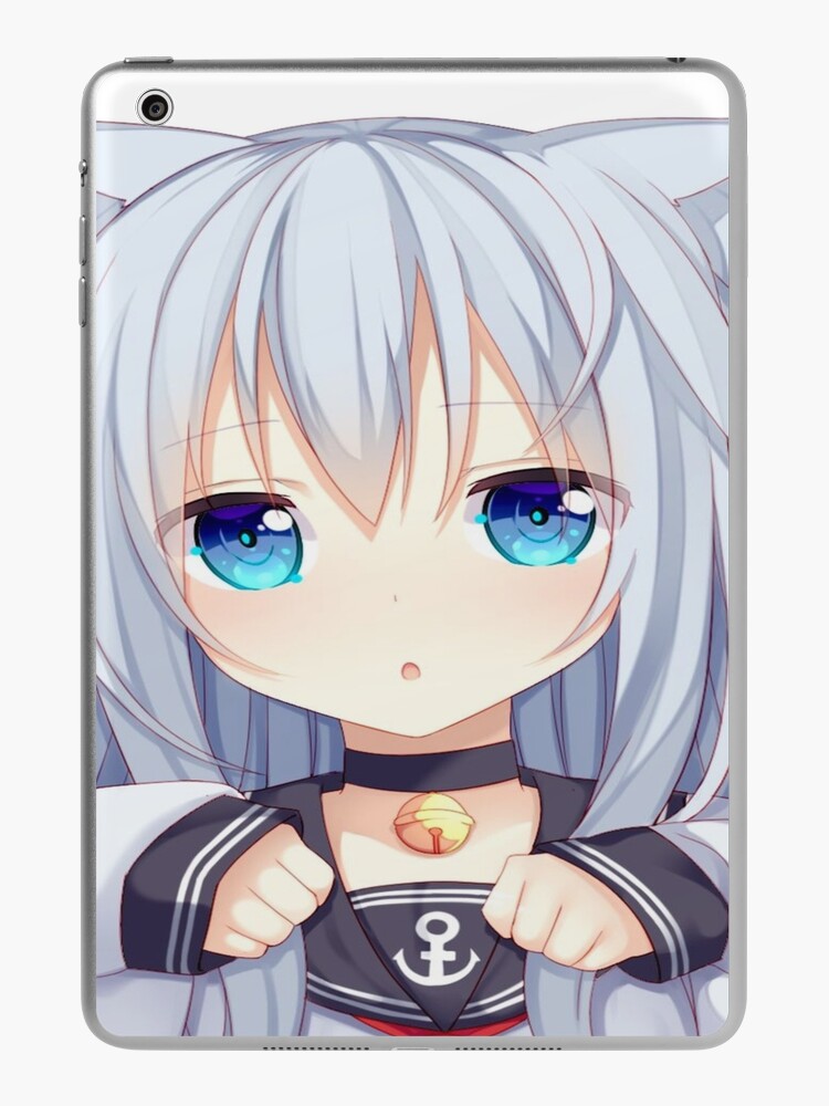 Kawaii Anime Neko Cat Girl With white hair iPad Case & Skin for Sale by  TenchiMasaki