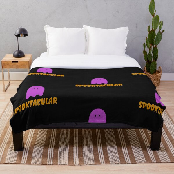spooktacular (black)-Halloween Ghost Shirt Halloween Unisex Shirt Halloween Gift Ghost T Shirt Throw Blanket