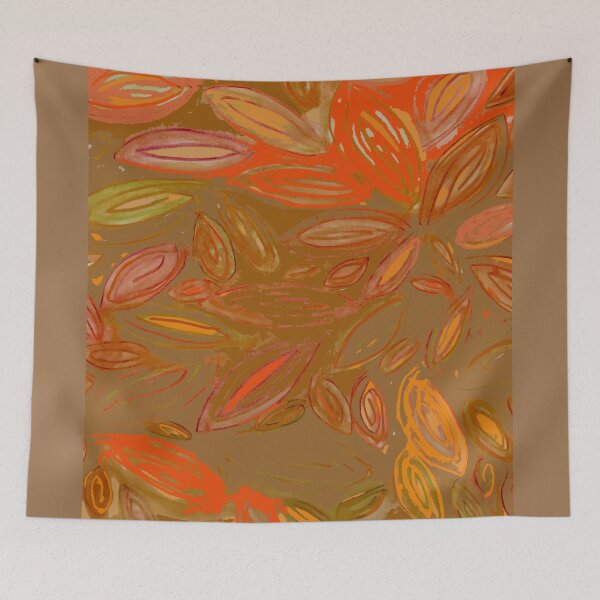 Item preview, Autumn Watercolor Leafishness, brown orange fall leaves designed and sold by djrunnels.