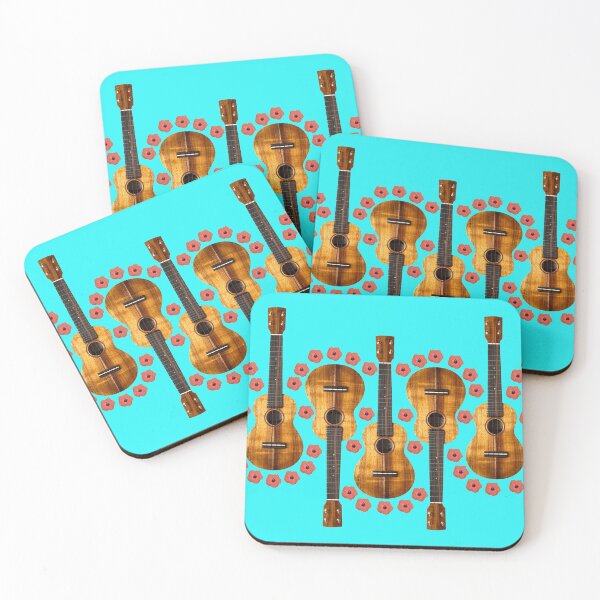Item preview, Ukuleles: Ukes Hibiscus on Turquoise designed and sold by Josie Elias.