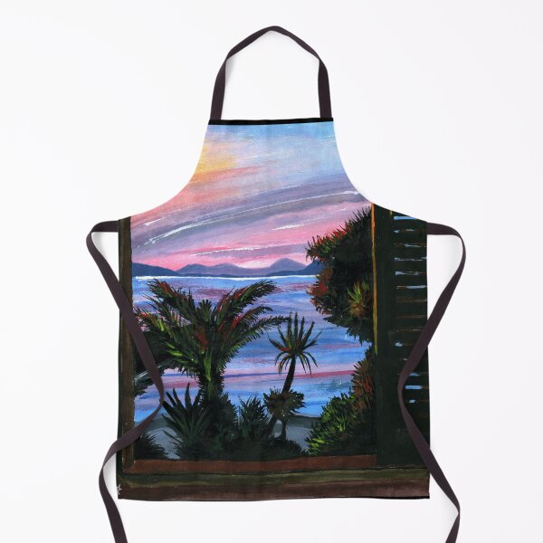 Item preview, Acrylic Painting: Tropical Window View With Palm Trees designed and sold by Dino & Panda Studios.