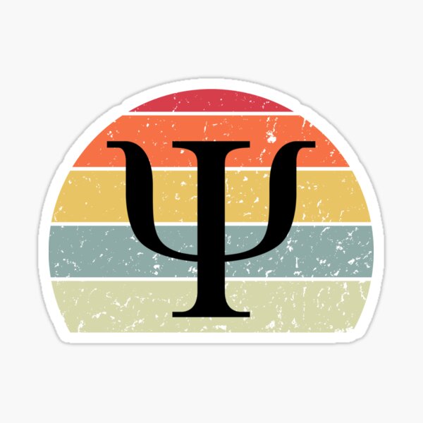 Item preview, Psychology Symbol - Vintage Retro Striped Sunset designed and sold by Totally-Psyched.
