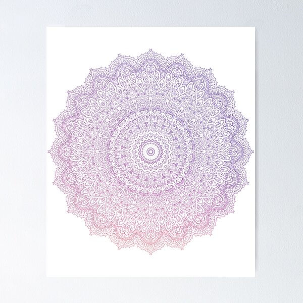 Artikelvorschau, Mandala 1 Kristall mit rosa und blauem Himmel entworfen und verkauft von David Garry.