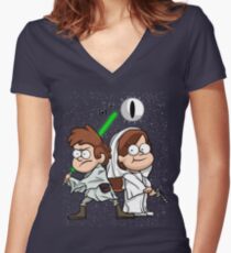 Wonder Twins Star Wars Women's Fitted V-Neck T-Shirt
