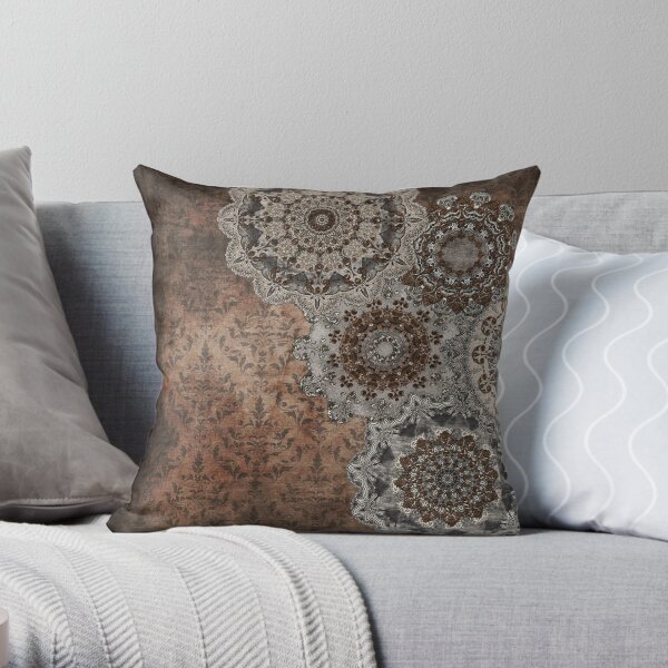 Vintage Mandala Throw Pillow