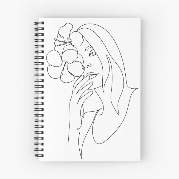 Item preview, Minimal Line Art Woman with Flowers II Art Print designed and sold by OneLinePrint.