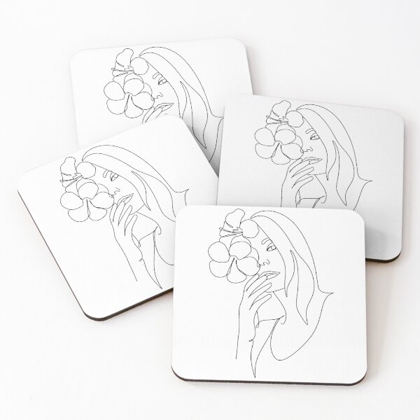 Item preview, Minimal Line Art Woman with Flowers II Art Print designed and sold by OneLinePrint.