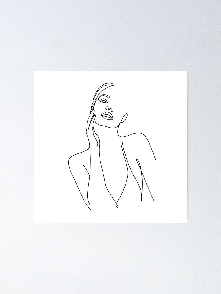 Minimal Line Art Woman Face Ii Art Print By Nadja Line Art Drawings