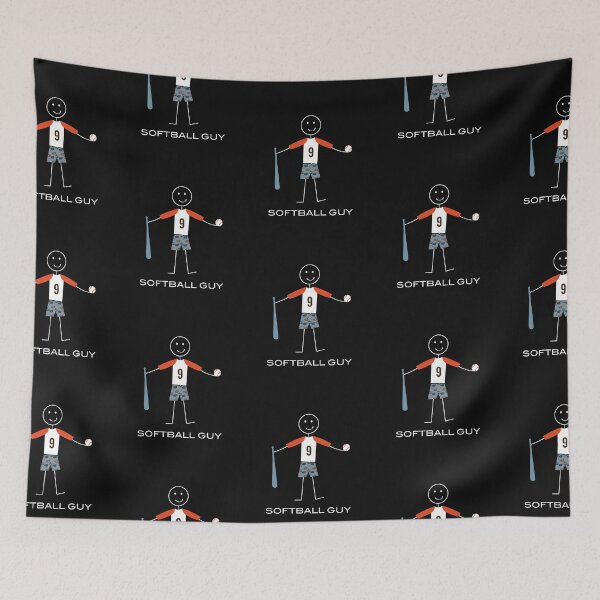 Item preview, Funny Mens Softball Player Illustration designed and sold by whyitsme.
