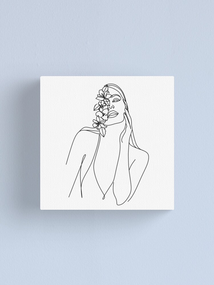 Impression Sur Toile Minimal Line Art Woman Face Ii Art Print Par Nadja Dessins D Art Au