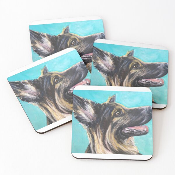 Item preview, German Shepherd , blue background  designed and sold by Merlinsmates.