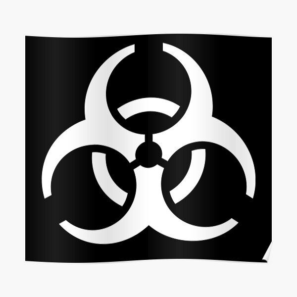 Biohazard Warning Posters Redbubble - radioactive symbol blood splatter roblox