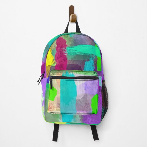 Item preview, splash brush painting texture abstract background in green blue pink purple designed and sold by Mrvell.