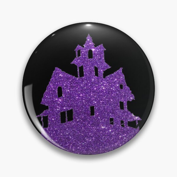 Item preview, Purple Glitter Haunted House Silhouette designed and sold by GL Digital Artwork .