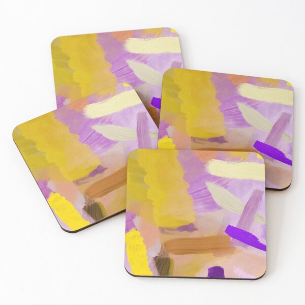 Item preview, splash brush painting texture abstract background in purple yellow designed and sold by Mrvell.