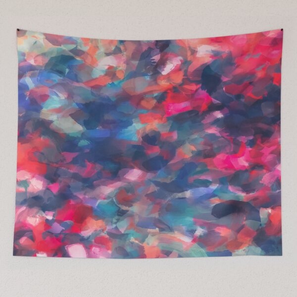 Item preview, splash painting texture abstract background in red pink blue designed and sold by Mrvell.