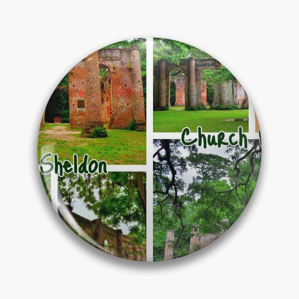 Artikelvorschau, Old Sheldon Church Ruins Collage entworfen und verkauft von LisaWootenPhoto.