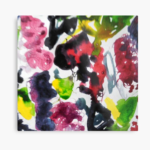 The garden in July, watercolour Metal Print