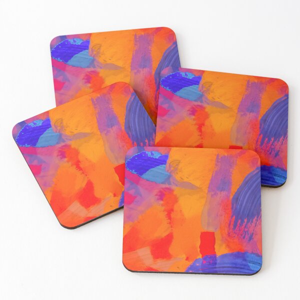 Item preview, splash painting texture abstract background in orange blue red designed and sold by Mrvell.